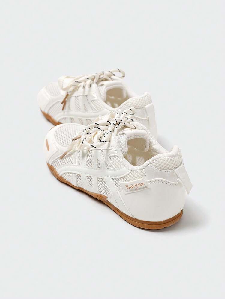 MASKERT Tênis Esportivo Casuais Multifuncionais e Fashionáveis Femininos com Sola de Borracha e Tela, Tênis de Corrida Casuais, Respiráveis e Confortáveis para Uso Diário - Branco - Visão 4