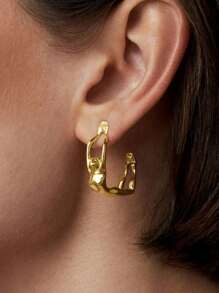 2pcs Women Fashion Unique Body Shape Stud Earrings, Luxury Versatile Hypoallergenic Earrings For Party & Daily Wear, Jewelry Gift