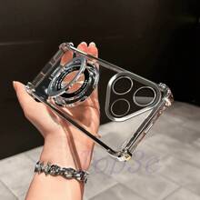 Funda de teléfono transparente, a prueba de agua y golpes, resistente a los arañazos, con soporte magnético en las 4 esquinas anti-caída para Poco X7 Pro/X6Pro/X5/X4 GT/X3Pro/F7Pro/F7Ultra/F6Pro/F5 Pro/F4/F3/M6 Pro/C61/C65/C75