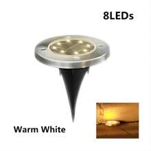 8 LED Solar Powered Pathway Lights, Smart Light Sensor + Automatic Day/Night Switch, Zero Electricity Lighting, IP65 Waterproof, Stainless Steel Material, Suitable For Garden, Pool, Stairs Decoration