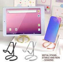 1 件简约桌面手机支架，金属铁合金材质手机支架，适用于客厅、卧室、书桌、书房等，学校用品，返校 - 玫瑰金色 - 查看 1