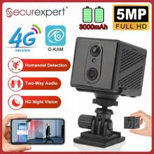 Cameră mini 5MP, viziune nocturnă în interior, supraveghere video, monitorizare securitate, baterie reîncărcabilă 3000 mAh, cameră de acasă, compatibilă cu cartela SIM 4G