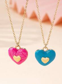 1 pièce Collier pendentif en forme de cœur de dopamine mignon et doux, polyvalent et adapté pour être porté par les femmes