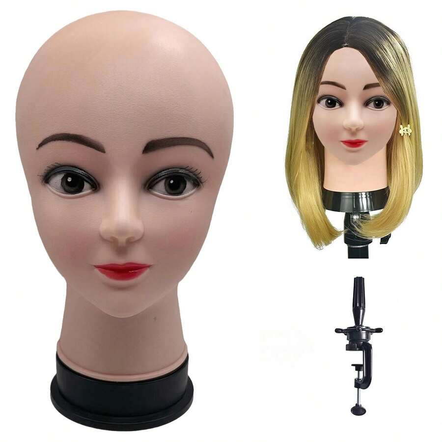 光头模特头像模特头像用于美容化妆假发帽子围巾眼镜展示 - 米色 - 查看 1