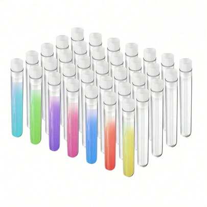 10/20/50个万圣节派对透明塑料试管带盖，红色液体道具容器，耐用，适用于吸血鬼派对、科学实验、派对装饰、糖果储存、角色扮演