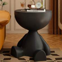 Moderno tavolino da metà orso (nero/beige) 2-in-1 comodino, tavolino da caffè e tavolino laterale con vano portaoggetti nascosto per camera da letto, soggiorno e terrazzo, forniture scolastiche, back to school