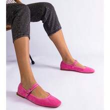 Chaussures plates minimalistes de couleur unie polyvalentes et casual - Rose bonbon - Voir 2