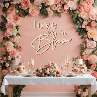Wedding Sign Love Is In Bloom Wooden Wall Decor Reusable Detachable Wood Letters Wall Decor For Bridal Shower Room Wall Signs