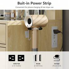 FUSOU Vanity Desk & Power Outl, Makeup Vanity With Mirror And 12 LED Lights, Makeup Table With 11 Drawers, Vanity Table With Chair,Vanity Set 3 Lighting Modes Brightness Adjustable-(Nature) - US B Type Plug(110-127V) - View 5