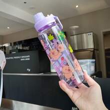1 sticlă de apă portabilă cu design Capybara, 1000 ml/32 oz, reutilizabilă, cu capacitate mare, pentru băut direct, pentru activități în aer liber, sport, fitness, birou, picnic, camping, călătorii, ziua de naștere, cadou de aniversare