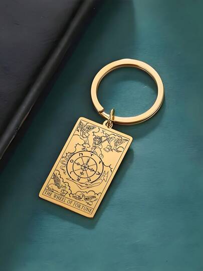 Llavero de tarot/Llavero de coche/Llavero de amuleto retro/Llavero de brujería/Adecuado para adornos de bolso/Regalos de vacaciones/Regalos del Día de San Valentín/Regalos/Mochila para accesorios de coche Accesorios lindos góticos Y2k Cordones con soporte para identificación Accesorios de coche Encantos de bolso