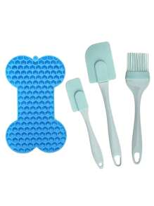 1 pieza Tapete para lamido en forma de hueso de silicona, tapete de alimentación lenta para mascotas para prevenir la alimentación rápida