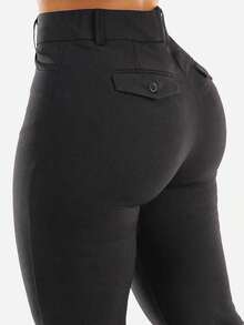 Pantalones elegantes de talle alto que levantan glúteos, de pierna recta, en color carbón - Multicolor - Ver 5