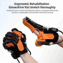 [Última actualización] Accesorios 6 en 1 | Modelo 2025 | Guantes de entrenamiento de masaje de mano inteligente de color naranja, guantes de entrenamiento de la función de la mano, regalo para personas mayores, regalo pensativo, regalo de Navidad perfecto, regalo de Acción de Gracias ideal - Versión de goma plus para mano izquierda - Ver 2