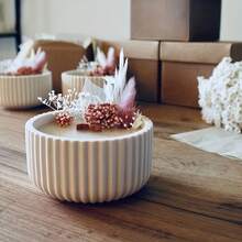 Ceramic & Silicone Resin Clay Molds, Non-Stick Striped Oval Bowl Shape, Durable Concrete Molds For Making Storage Trays, Nut Bowls, Small Trinket Display Plates - White - View 3