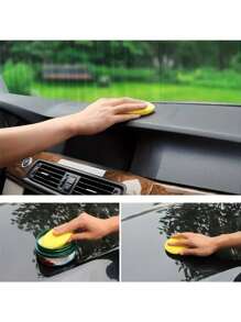 High-Density Foam Car Waxing & Polishing Sponges - Super Absorbent, Scratch-Free Applicator Pads For Detailing, Auto, Furniture, Faux Leather - Polyester, No Power Needed, Reusable & Easy To Clean, Car Wax Pads, Auto Detailing Supplies
