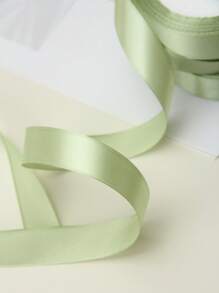 1 Pc Sage Green Satin Ribbon, Width 1cm/1.5cm/2cm/2.5cm/3cm/4cm/5cm/7.5cm/10cm, Length 22m, Soft Polyester Material, Suitable For Flower Packaging, Gifts, Clothes, Hair Accessories, Bows, Wedding Decor, DIY Crafts