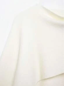 DEEKA Autumn/Winter New Slouchy Shawl Collar Long Sleeve Cropped Knitted Cardigan Sweater - Beige - View 8
