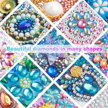 5D DIY 钻石画套装 - 彩色花树设计，成人特殊形状水晶钻艺术品，手工刺绣马赛克工艺品，可用于家居墙面装饰，闪亮的 DIY 艺术礼物创意 - 彩色 - 查看 7
