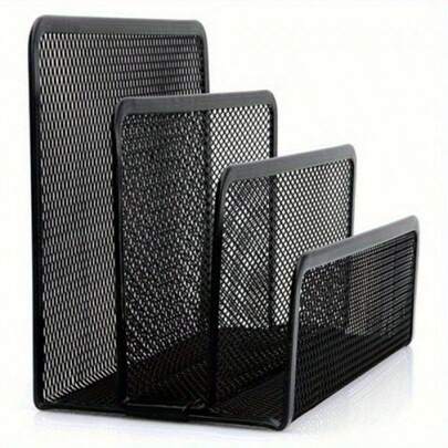 Black Mesh Letter Mail Business Document Tray Desk Office File Holder Organizer