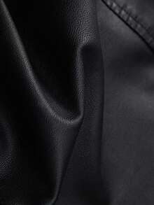 Men's Spring Autumn Casual Vintage Ridding Bike PU Leather Motorcycle Jacket - Black - View 5