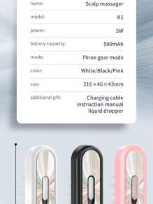 Hair Growth Comb With Hair Treatment Applicator, Rolling Ball, Red And Blue Light Electric Massager And Developer