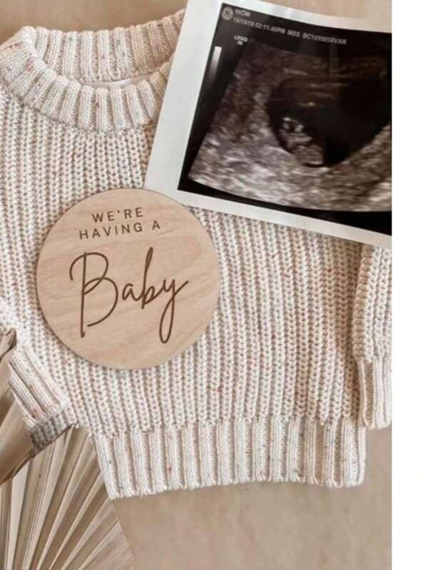 1pc Baby Pregnancy Announcement Wooden Sign, Newborn Baby Wooden Announcement Plaque, Gift For Pregnant Mom, Suitable For New Parents And Baby Shower