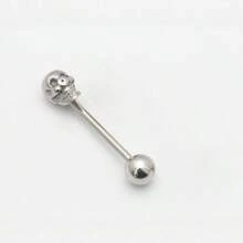 The Stainless-Steel Skull Tongue Stud Is Dark, Edgy, And Full Of A Hint Of Rebellious Charm. It Spruces Up Your Daily Outfits And Makes You The Center Of Attention At Girls' Gatherings.Crafted From Minimalist Metal, It's Extremely Versatile. It Doesn't Care About Your Makeup Or Style, And Can Even Add A Tough Attitude To Casual Looks. Just In And You'll Instantly Look Cool, Subtly Exuding Your Wild Charm Through This Small Detail.