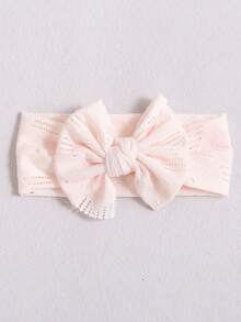 1 件装柔软薄款婴儿宽边头带儿童蕾丝头带蝴蝶结发饰婴儿头带 - 彩色 - 查看 15