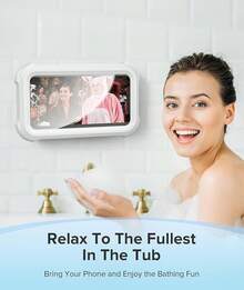 LC-Dolida Shower Phone Holder Waterproof Gift For Men Women Universal Phone Stand Case Bathroom Wall Mount For IPhone 16 15 14 13 12 Pro Max XS XR