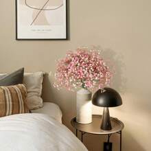 5 piezas de Flor artificial de Gypsophila rosa, que incluye ramos a granel de respiración de bebé de plástico falso de múltiples ramas, adecuado para decoración del hogar, decoración de mesa, arreglos de jarrones, decoraciones florales DIY para bodas y festivales, decoración de habitación