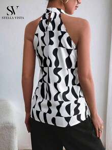 Elegant Women's Turtleneck Tank Top - White - View 3