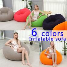 1pc Inflatable Sofa, Inflatable Camping Chair, Inflatable Slouchy Sofa, Inflatable Chair, Foldable Portable Inflatable Chair, Suitable For Living Room, Bedroom, Reading Room, Bedroom, Balcony, Outdoor Camping, Easy To Store And Carry, Leisure And Entertainment, Dorm, Backrest Chair - Multicolor - View 3