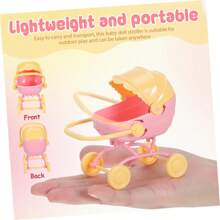 1 Set Carrito de muñeca en miniatura, Cochecito realista con trona para muñecas que fomenta el juego imaginativo para el rol, accesorios para casa de muñecas