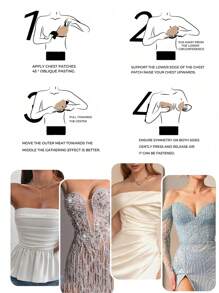 1Pc Invisible Strapless Self - Adhesive Push - Up Bra, Breathable Breast Sticky Nipple Covers | For Backless Dresses