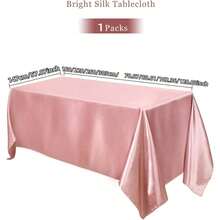 1pc Rose Gold Satin Table Cloth, Romantic Polyester Rectangle Tablecloth Suitable For Valentine's Day, Wedding, Holidays, Birthdays And Banquets, Parties, Ideal For Creating A Festive And Elegant Atmosphere, Wedding Decor - Solid Color - View 3