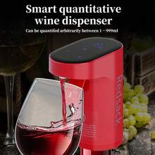 Redsack Digital Automatic Shot And Wine Dispenser Type C Rechargeable With Decanter, Electric Alcohol Liquor Whiskey Soju Drink Dispenser - Red - View 3
