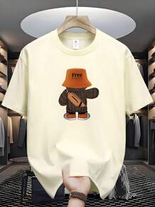 100% Cotton T-Shirts, Men's Tops - Cartoon Pattern | Men's Printed T-Shirts | Retro Nostalgia | Perfect For Summer Outdoor Activities