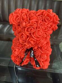 1 件 20 厘米玫瑰熊，手工玫瑰泰迪熊 PVC 礼盒，用于母亲节、圣诞节、情人节、朋友节、周年纪念和新娘礼物 - 彩色 - 查看 3