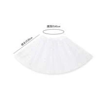 1pc Glittering Solid 3-8 Years Old Girls Princess Puff Skirt, 3-Layer Tulle Short Performance Dance Dress