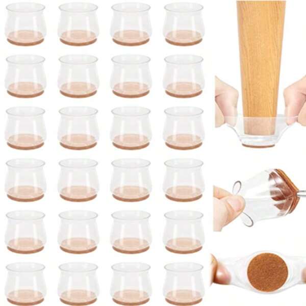 8/16/24 piezas Protectores de suelo para patas de silla de silicona para proteger los pisos, cubre patas de mesa, almohadillas antideslizantes y reductoras de ruido para protector de suelo de muebles (Tenga en cuenta el tamaño!! Apto para diámetro de pata de aproximadamente 1,7-3,1 cm)