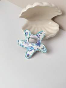 1pc Adorable Starfish Shaped Shell And Fish Sponge Pattern Dual-Use Fridge Magnet & Bottle Opener, Suitable For Home Decor, Daily Use, Beach Travel, Holiday Gift