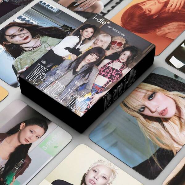 friendsheep 55 piezas Nuevo álbum Somos, paquete de soporte de fans de doble cara coleccionable, regalo para fans de K-pop, set de pegatinas para álbum/marcapáginas, Idle, edición limitada de merchandising de fans, kit de coleccionables I-DLE, tarjetas de fotos, tarjetas del álbum e intercambiables, regalo de edición limitada, SOYEON, MIYEON, YUQI, SHUHUA, Regreso 2024