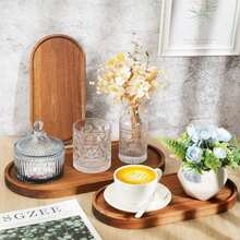 1/2/3 件椭圆形木制拼盘，适用于食物派对装饰、小碗、长烘焙食物盘、木制餐盘、家居装饰、奶酪盘、蛋糕甜点盘、小吃开胃菜盘、圣诞礼物