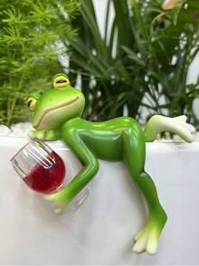 Statua in resina artigianale a forma di rana - piccola decorazione da giardino carina per patio, balcone e acquario | Ornamento da esterno adatto per tutte le stagioni, ideale per matrimoni e feste