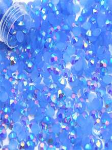 2000 buah Rhinestone Resin Datar Biru Muda AB 3-6mm, Permata Jelly Bulat, Cocok untuk Membuat Aksesoris, Sepatu, Pakaian, Kosmetik, Tas, Dekorasi, dll. - Biru muda ab - View 4