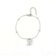 1pc New Cherry Stainless Steel Bead Chain Bracelet For Women