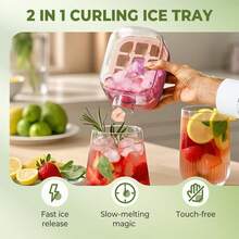 Ice Cube Bottle, Ice And Water Cup In One, Touch-Free Ice Cube Tray, Ice Maker, Silicone Water Bottle Ice Cube Tray Press Easy Ice Release For Freezer,Juice,Beverage (Green-18grid/Pink-12grid(With Straw+Tie)) - 粉紅色-12格(附吸管+領帶) - 查看 5