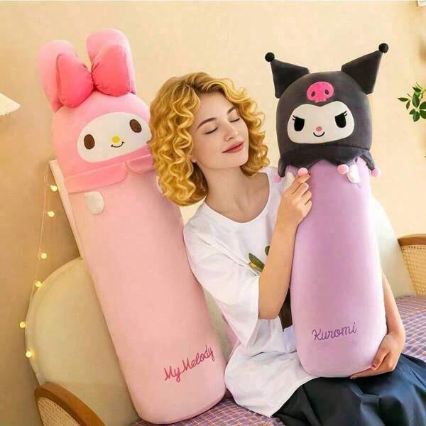 Sanrio Sanrio For My Melody & For Kuromi Cute Cylindrical Plush Pillows - Soft Polyester Fiber, Zip Closure, Perfect For Office & Home Decor, Office Pillow | Playful Design | Zippered Pillowcase, Cute Pillows. Graduation. Graduation Gift. Easter Gifts. Easter. Party Gifts. Boys' Toys. Plush Toys. Dolls. Doll. Toy Pig. Plush Toy. Capybara. Toy. Sewing. Luxurious. A Girl's Gift. Girl. Sanrio. Pillow. Accompany The Doll