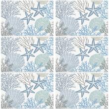 1pc, 4pcs, 6pcs, 8pcs Sea Star And Beach Themed Washable, Anti-Slip, Heat Resistant Ocean Shell Design Placemats - Multicolor - View 14
